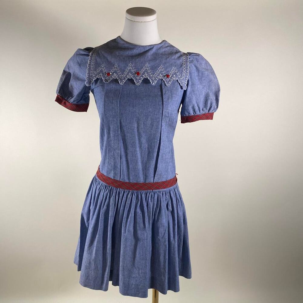 vintage Blue and red mini dress
